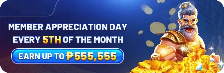 57V casino member appreciation day bonus banner with gold rewards